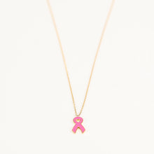Load image into Gallery viewer, Pink Ribbon Enamel Pendant Necklace - NBCF