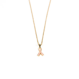 Pink Ribbon Pendant Necklace