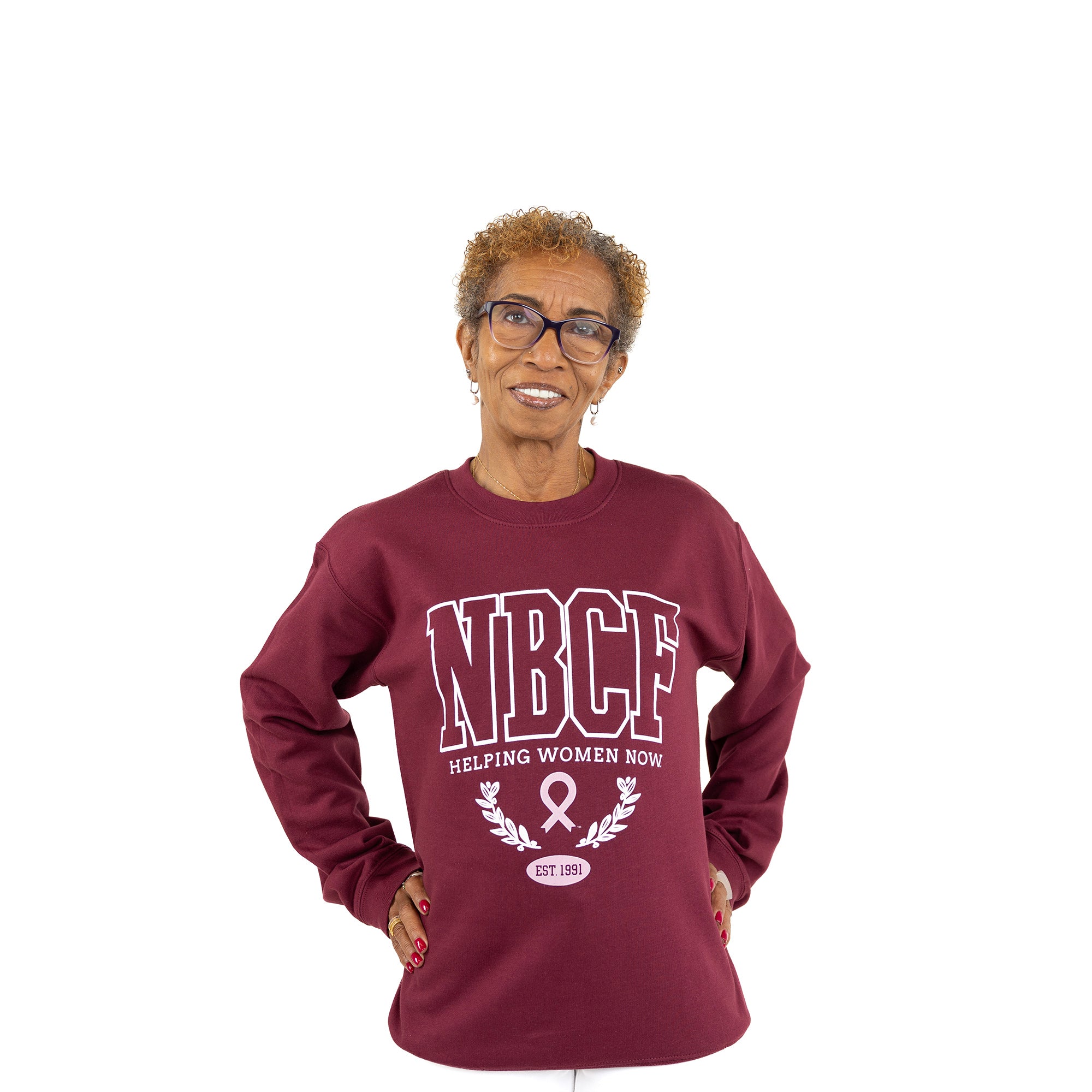 NBCF Collegiate Inspired Sweatshirt - Burgundy - NBCF