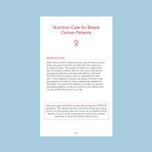 Load image into Gallery viewer, Nutrition Care for Breast Cancer Patients - 10 Count - Educational Material