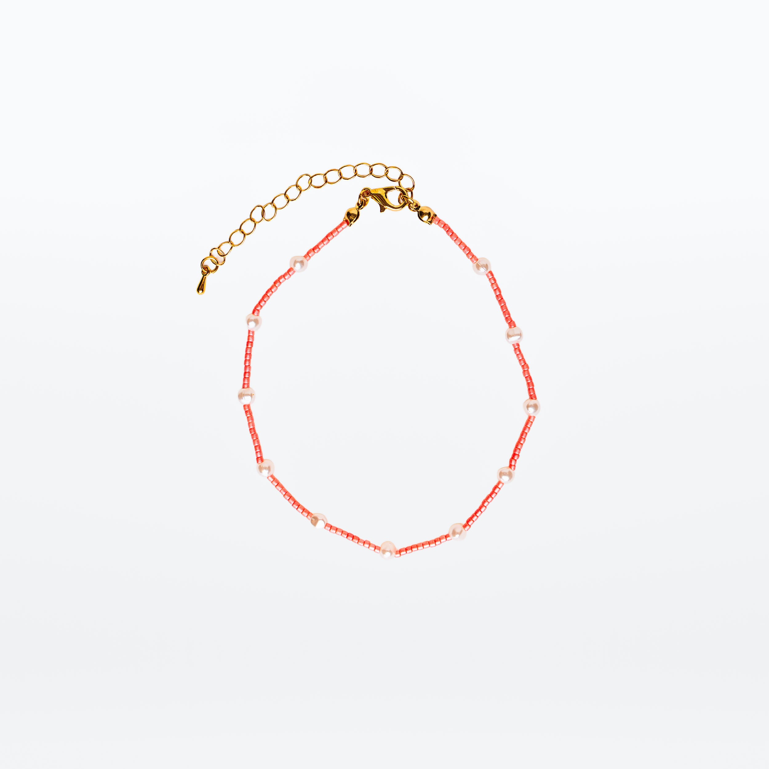 Pink Beaded Anklet- NBCF