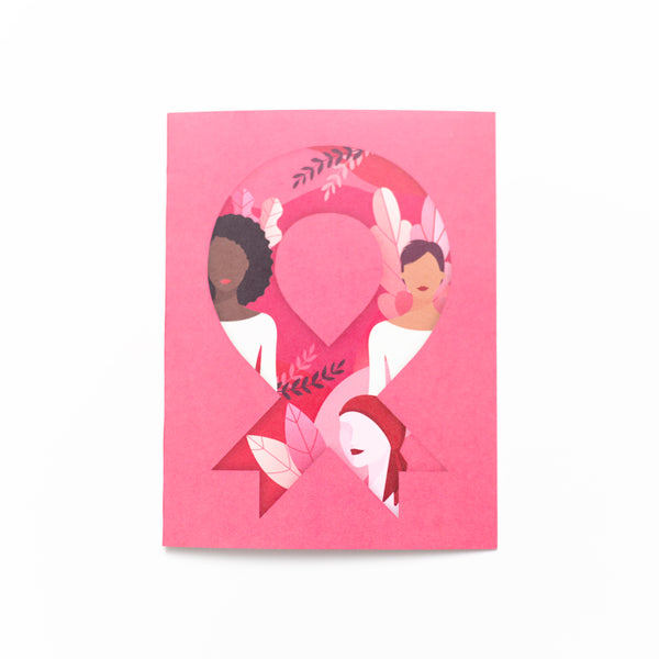Pink Ribbon Greeting Card
