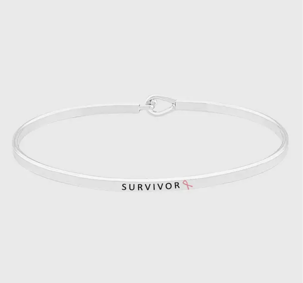 Survivor Pink Ribbon Hook Bracelet - NBCF