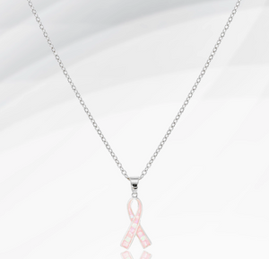 Pink Ribbon Pendant Necklace