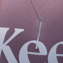 Load image into Gallery viewer, Survivor Pink Ribbon Engraved Bar Necklace - NBCF