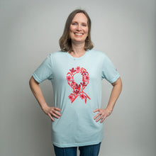 Load image into Gallery viewer, Breast Cancer Pink Ribbon T-Shirt - Light Blue - NBCF