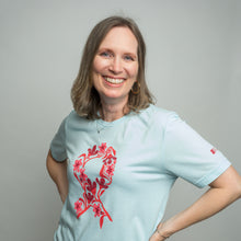 Load image into Gallery viewer, Breast Cancer Pink Ribbon T-Shirt - Light Blue - NBCF