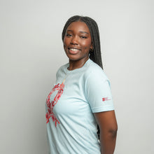 Load image into Gallery viewer, Breast Cancer Pink Ribbon T-Shirt - Light Blue - NBCF