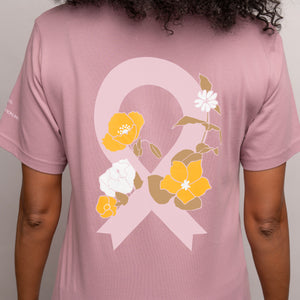 Pink Ribbon Breast Cancer T-Shirt - Pink - Floral- NBCF