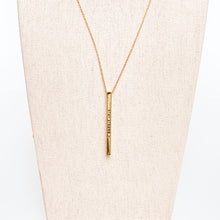 Load image into Gallery viewer, Stay Strong Pink Ribbon Engraved Bar Necklace - NBCF