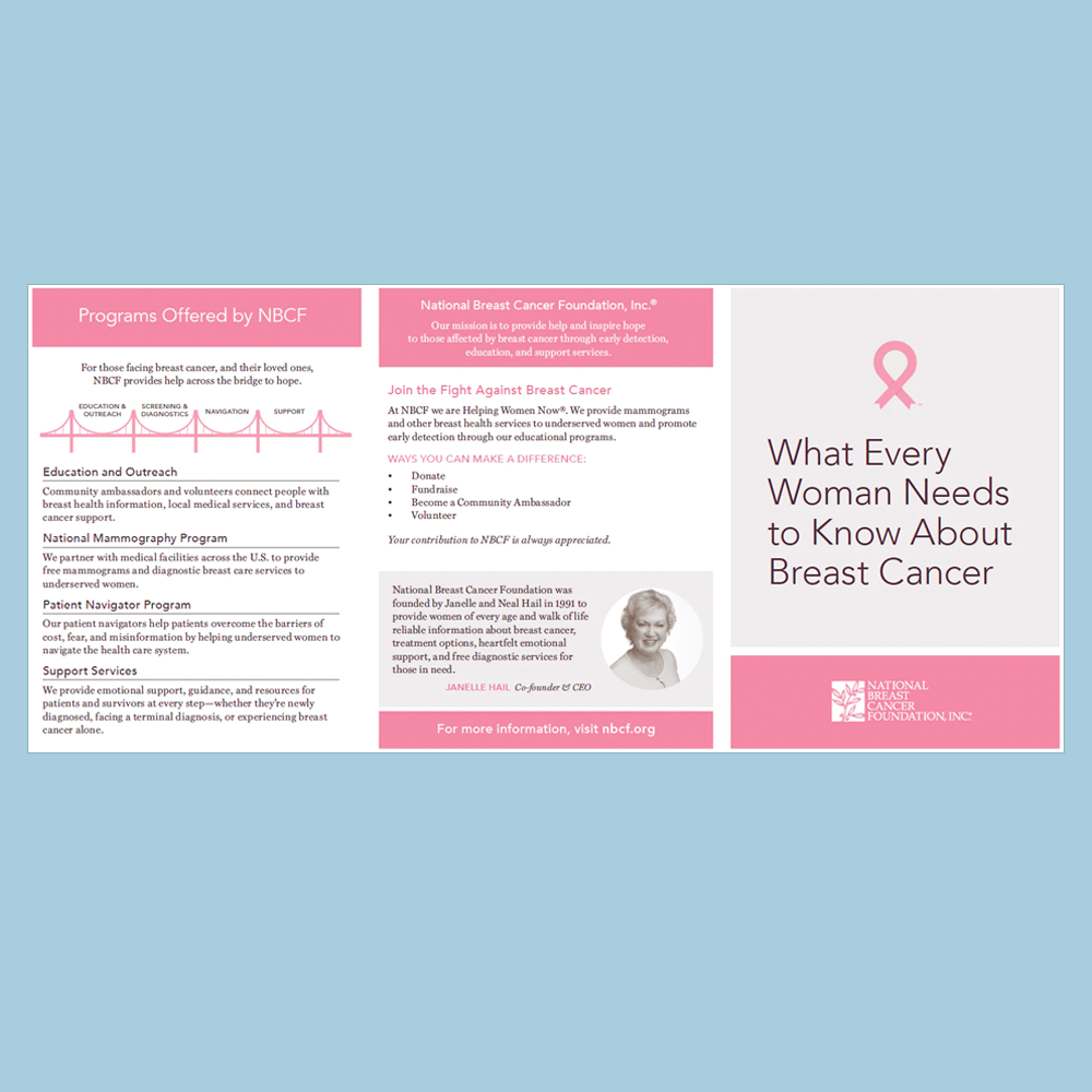What Every Woman Needs to Know about Breast Cancer Pamphlet - 50 Count -  Educational Material