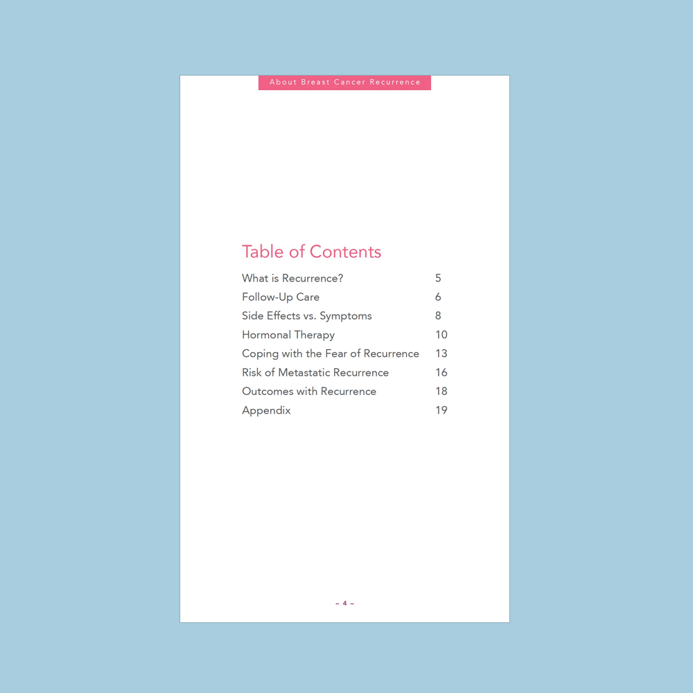 Breast Cancer Recurrence Guide - 10 Count -  Educational Material