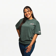 Load image into Gallery viewer, Breast Cancer Awareness Pink Ribbon Latina T-Shirt - Blue - NBCF