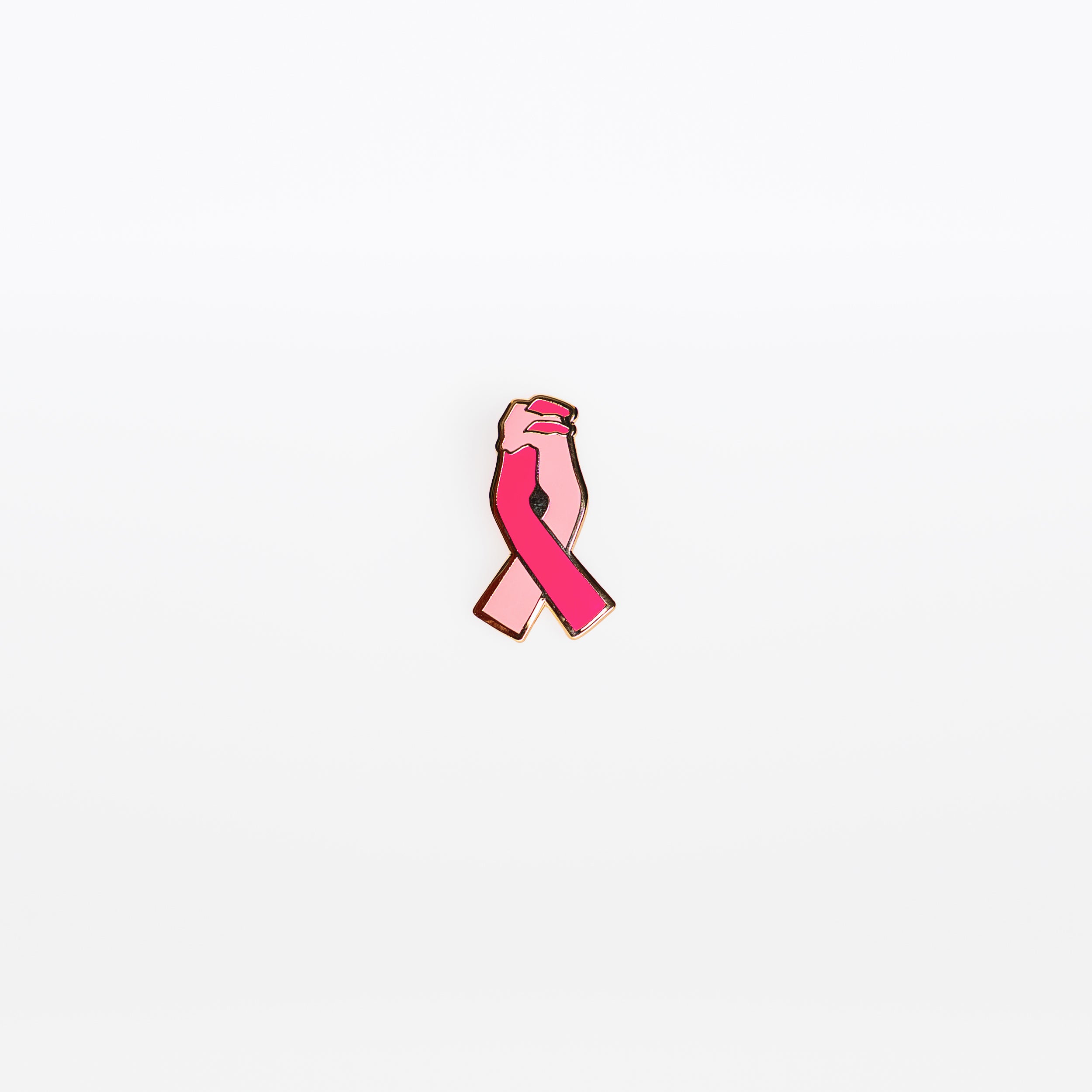 Hand Holding Pink Ribbon Lapel Pin - Pink - NBCF