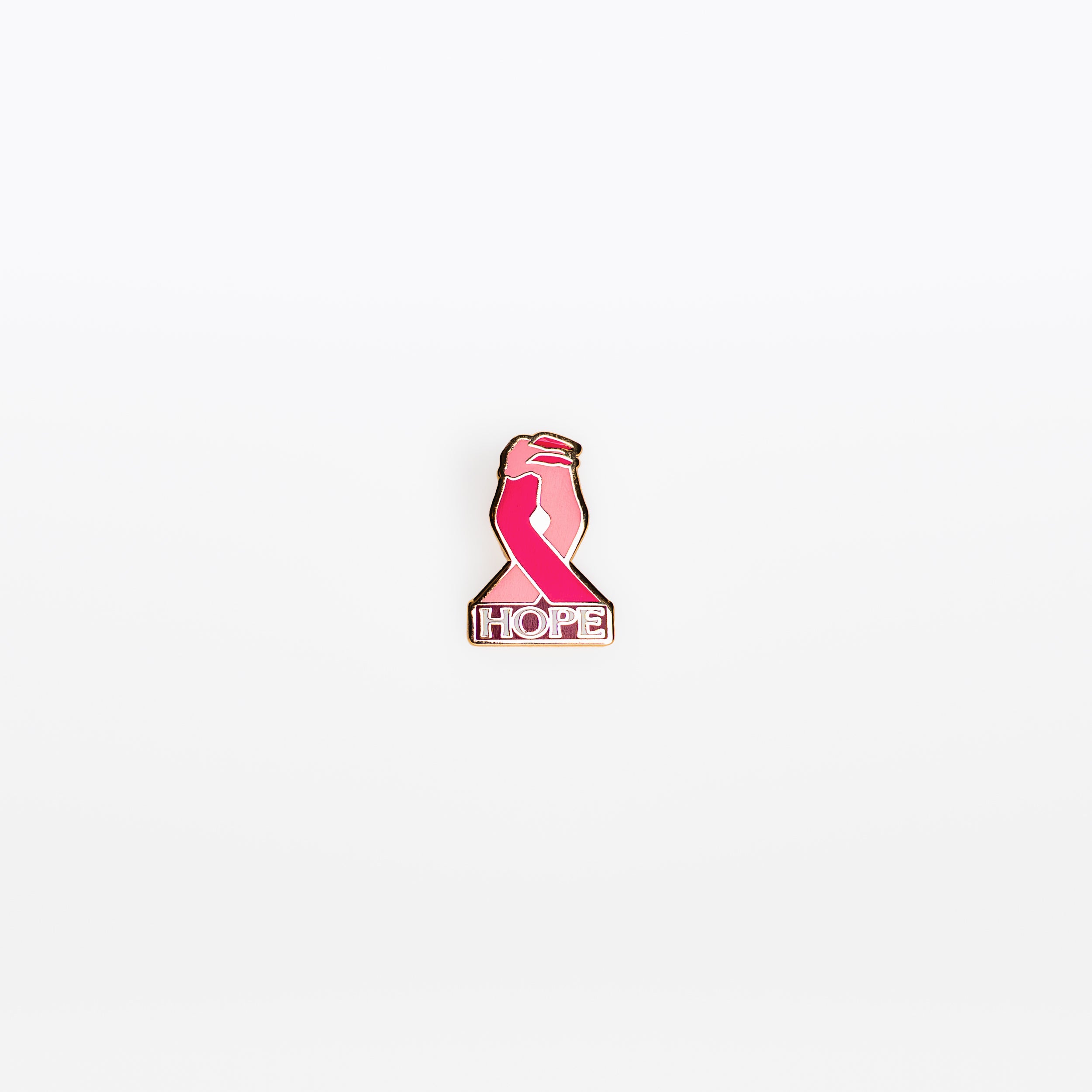 HOPE Hand Holding Pink Ribbon Lapel Pin - Pink - NBCF