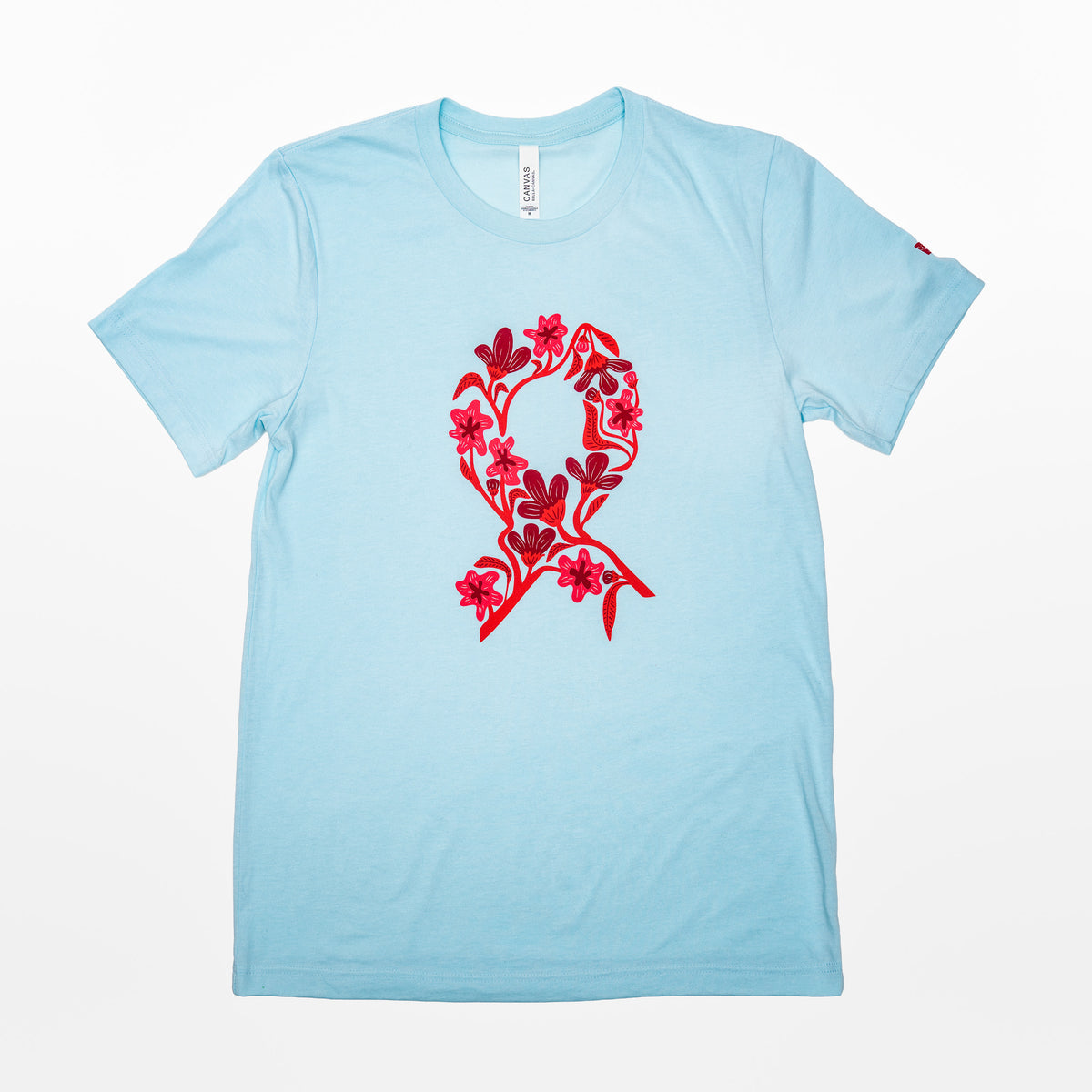 Breast Cancer Pink Ribbon T-Shirt - Light Blue - NBCF – NBCF Shop