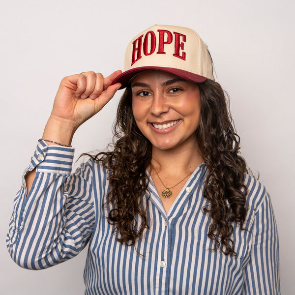 HOPE Hat - Burgundy- NBCF