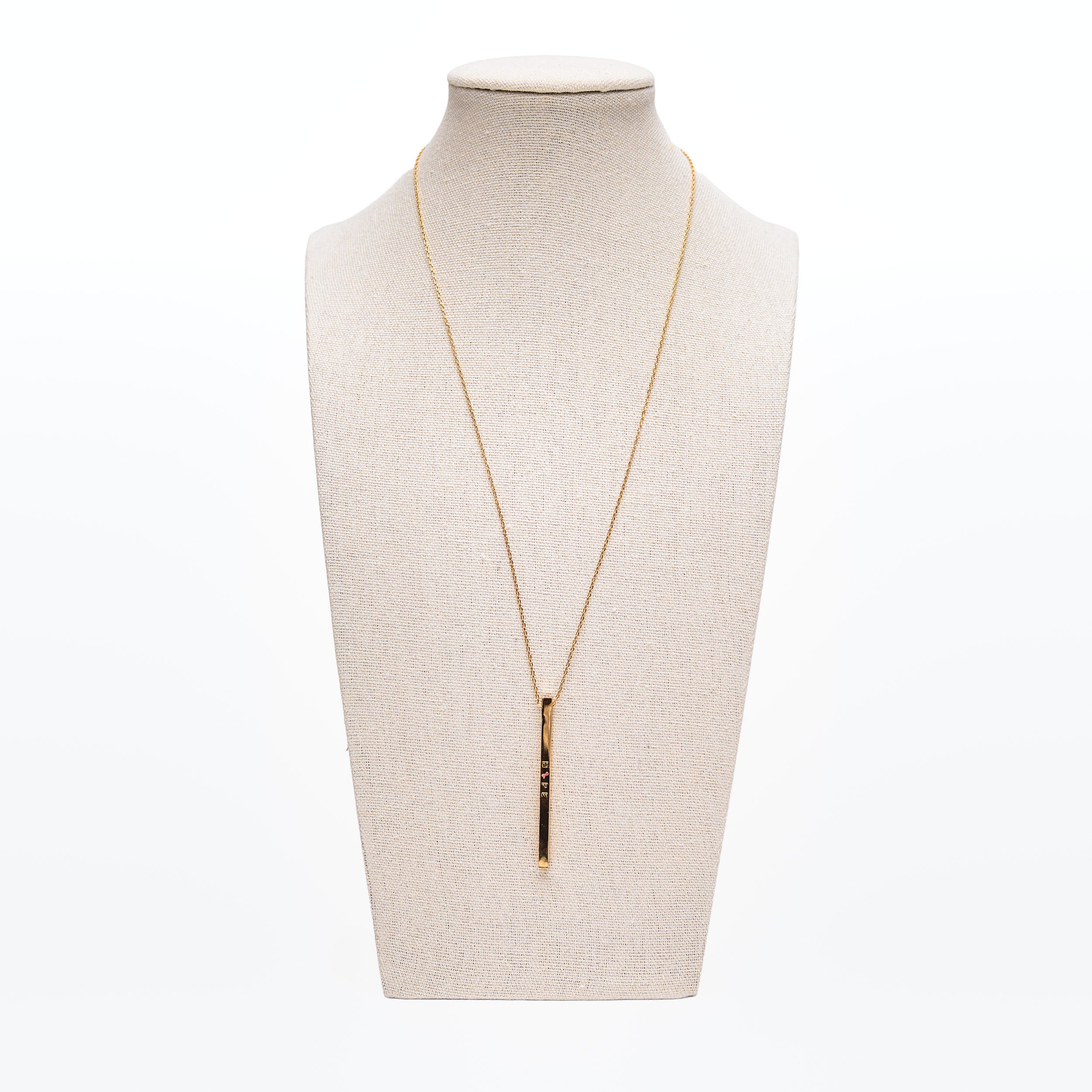 HOPE Pink Ribbon Engraved Bar Necklace - NBCF