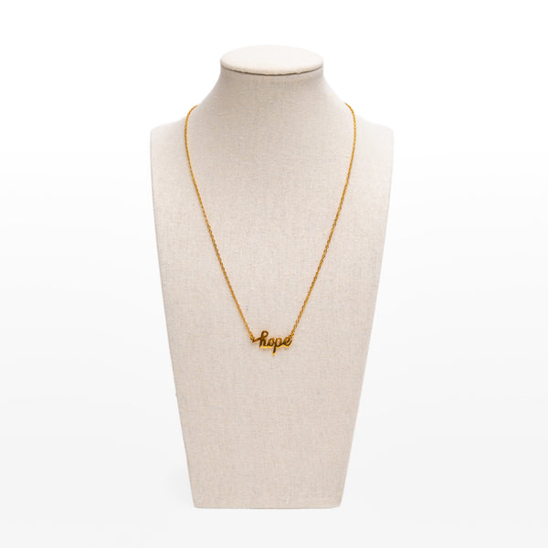 Hope Script Necklace - Gold - NBCF