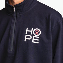 Load image into Gallery viewer, HOPE Breast Cancer Awareness Quarter Zip Pullover- Unisex - Navy - NBCF