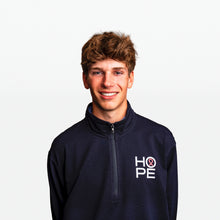 Load image into Gallery viewer, HOPE Breast Cancer Awareness Quarter Zip Pullover- Unisex - Navy - NBCF
