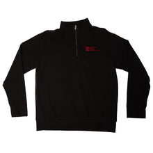 Load image into Gallery viewer, Men’s Breast Cancer Awareness Quarter Zip Pullover - Black with logo - NBCF
