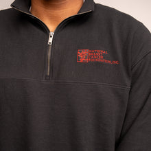 Load image into Gallery viewer, Men’s Breast Cancer Awareness Quarter Zip Pullover - Black with logo - NBCF