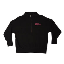 Load image into Gallery viewer, Women’s Breast Cancer Awareness Quarter Zip Pullover - Black with logo - NBCF