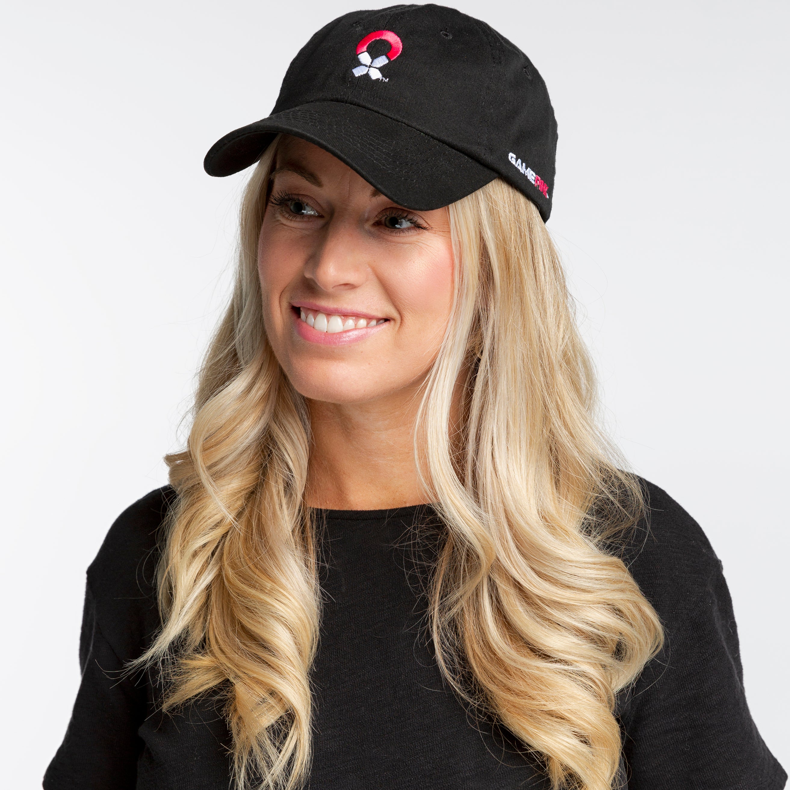 Game Pink Adjustable Ball Cap - Black