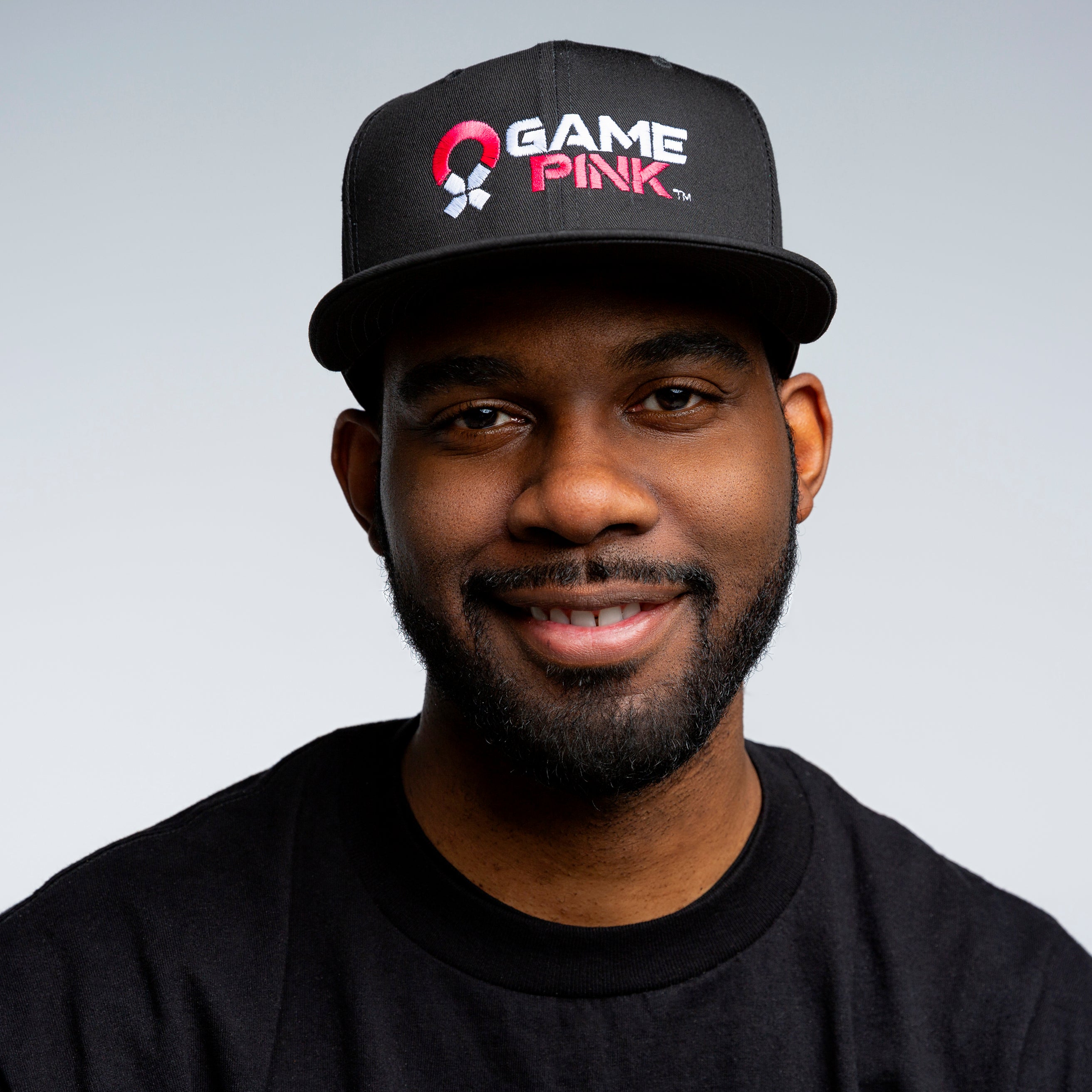 Game Pink Flat Bill Snapback Cap - Large Logo