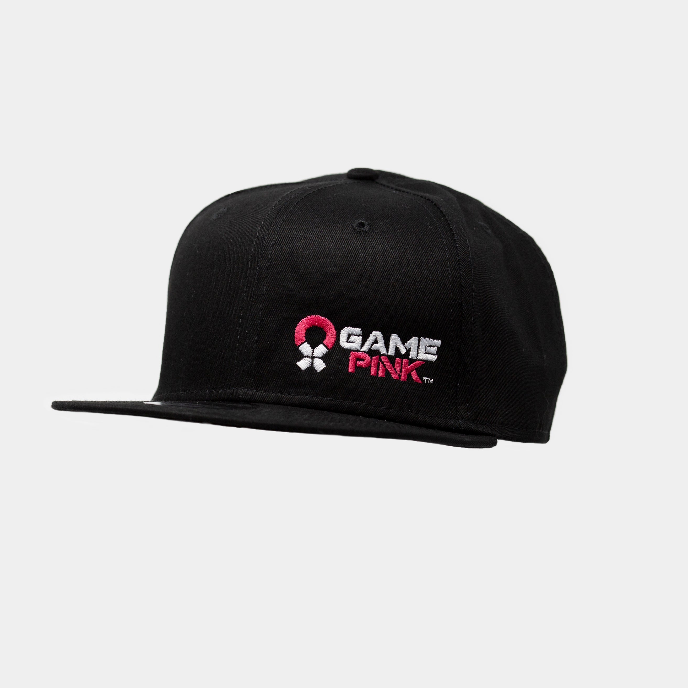 Game Pink Flat Bill Snapback Cap - Small Logo