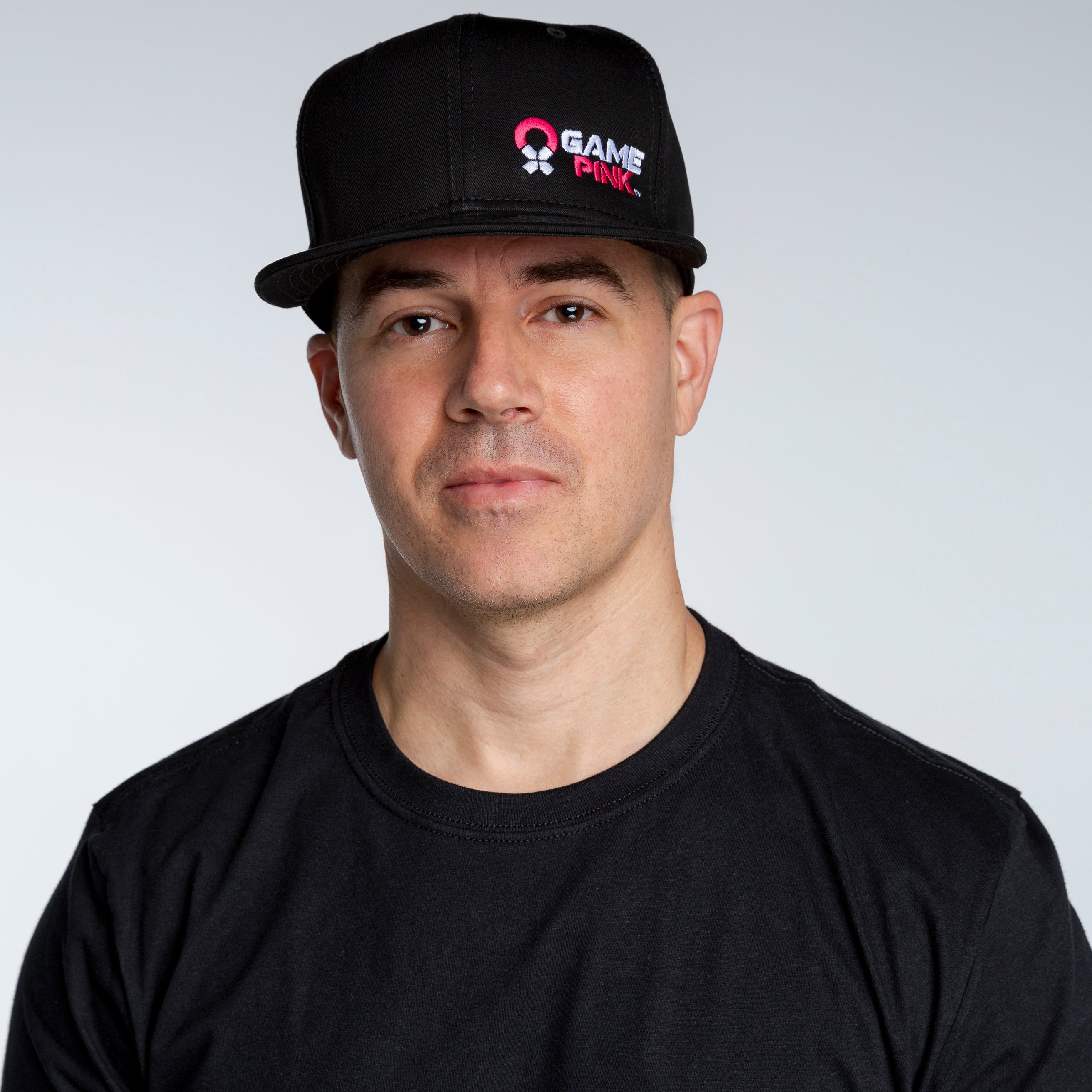 Game Pink Flat Bill Snapback Cap - Small Logo