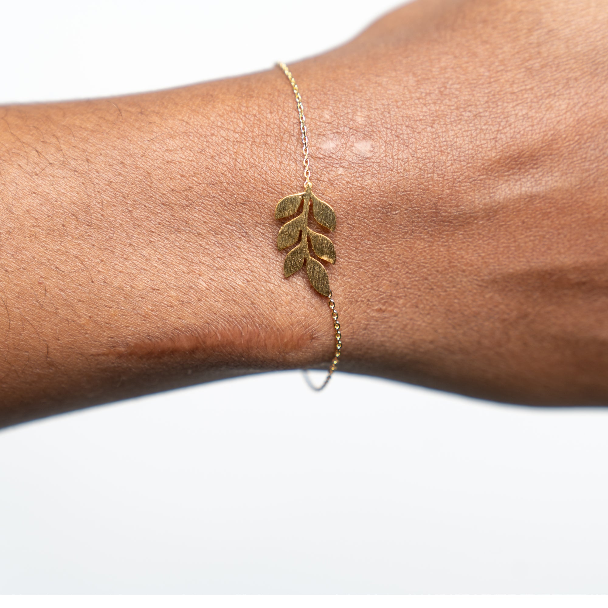 Breast Cancer Awareness Leaf Bracelet - Gold - NBCF