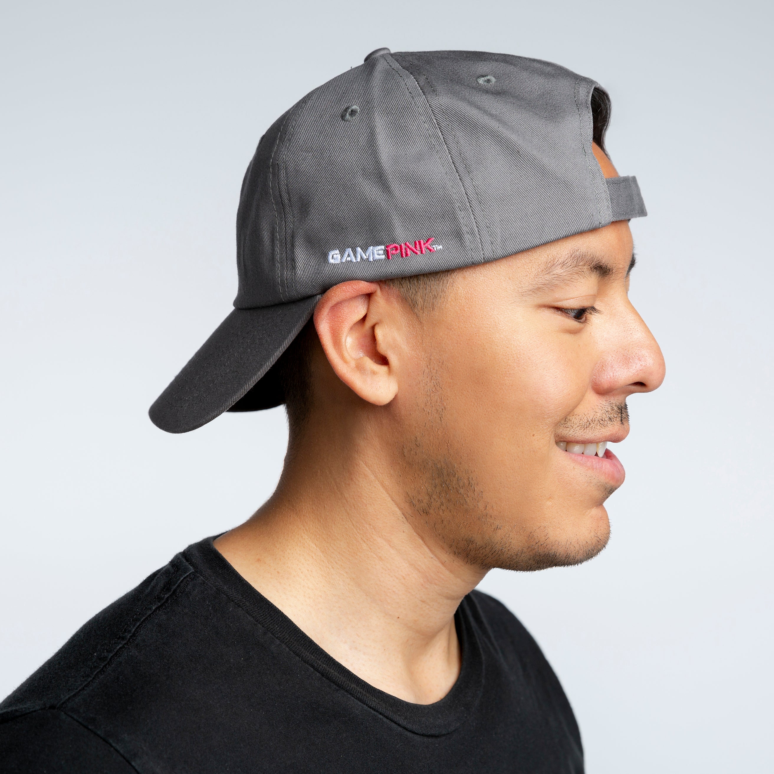 Game Pink Adjustable Ball Cap - Charcoal Gray