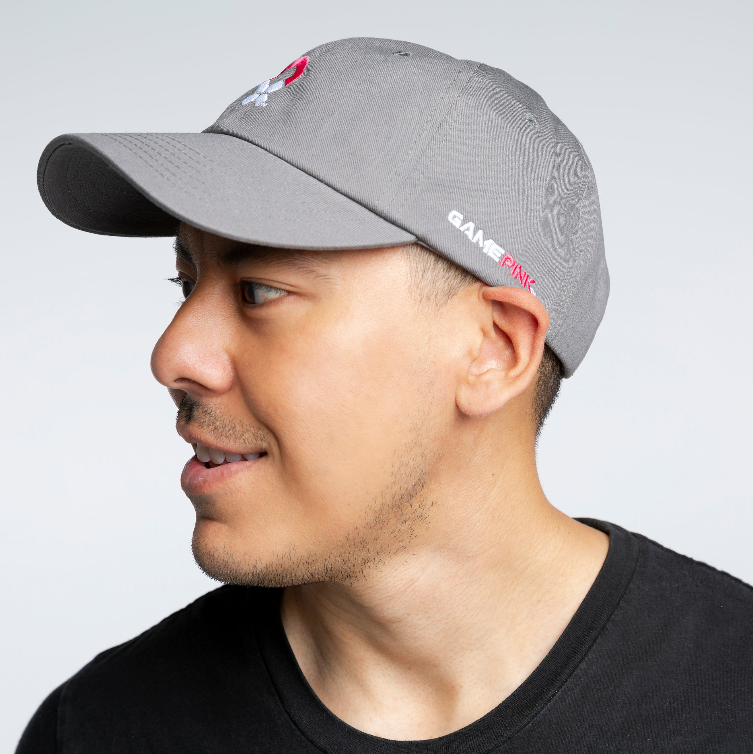 Game Pink Adjustable Ball Cap - Charcoal Gray