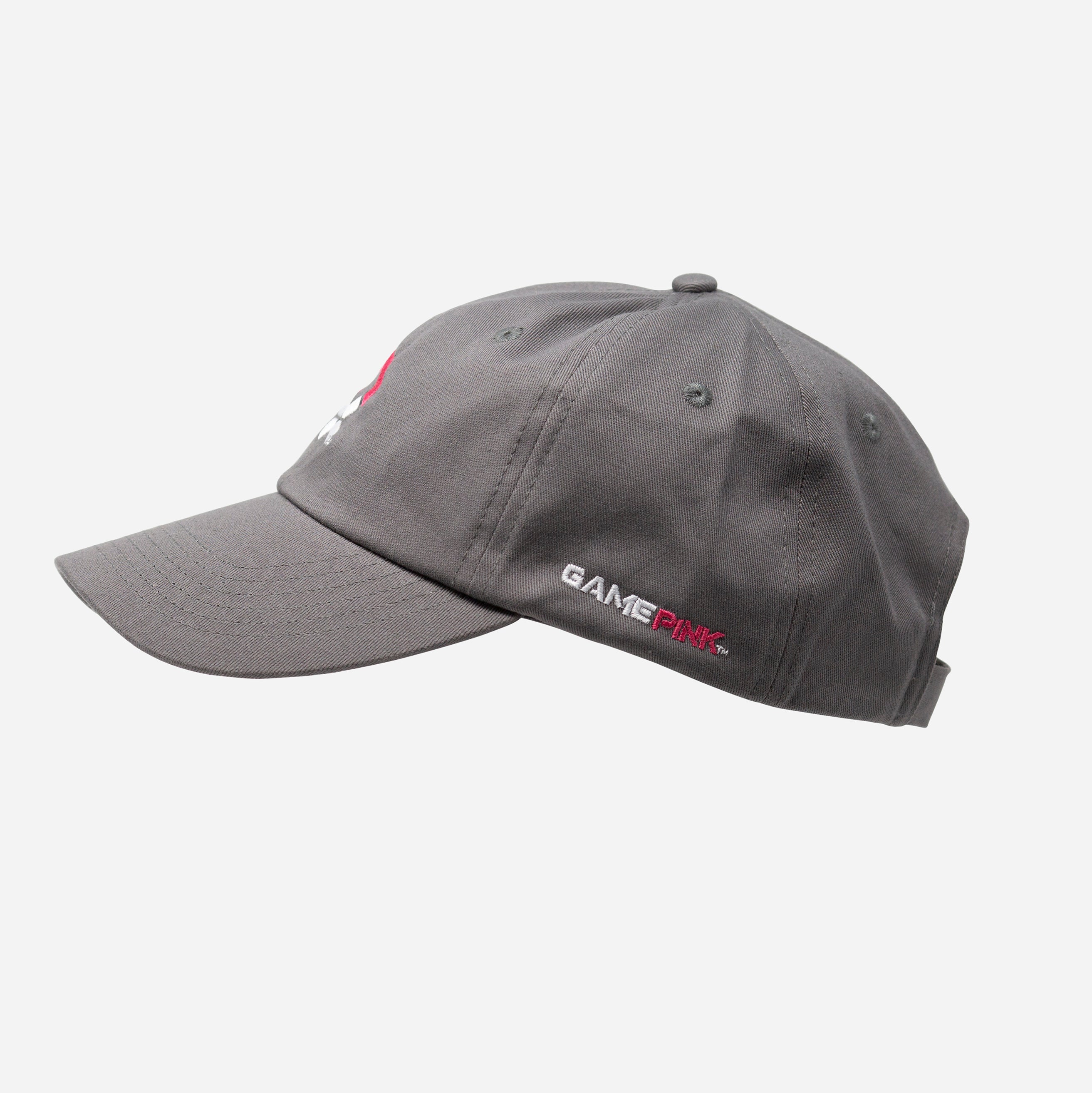 Game Pink Adjustable Ball Cap - Charcoal Gray