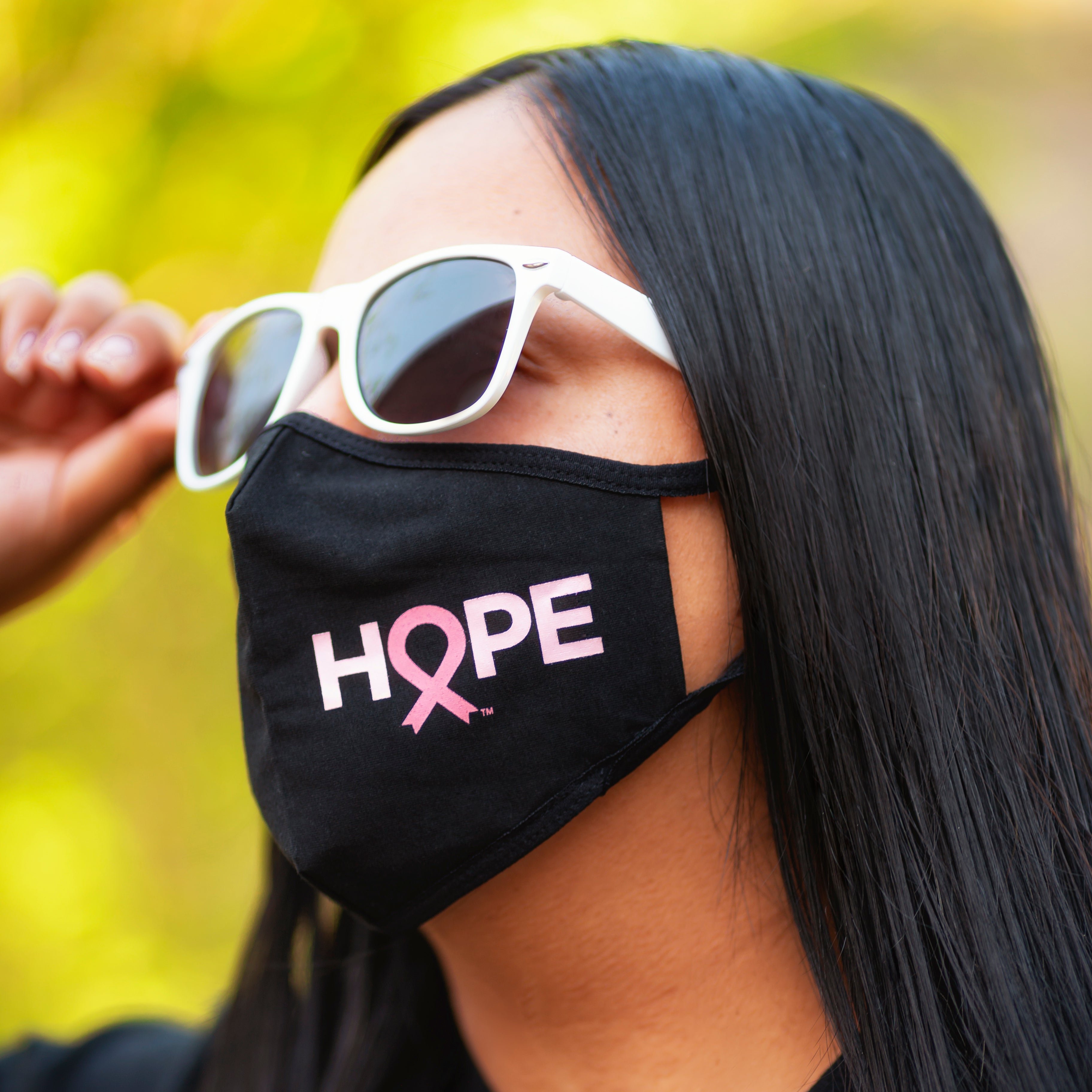 Pink Ribbon HOPE Face Mask - Black - NBCF