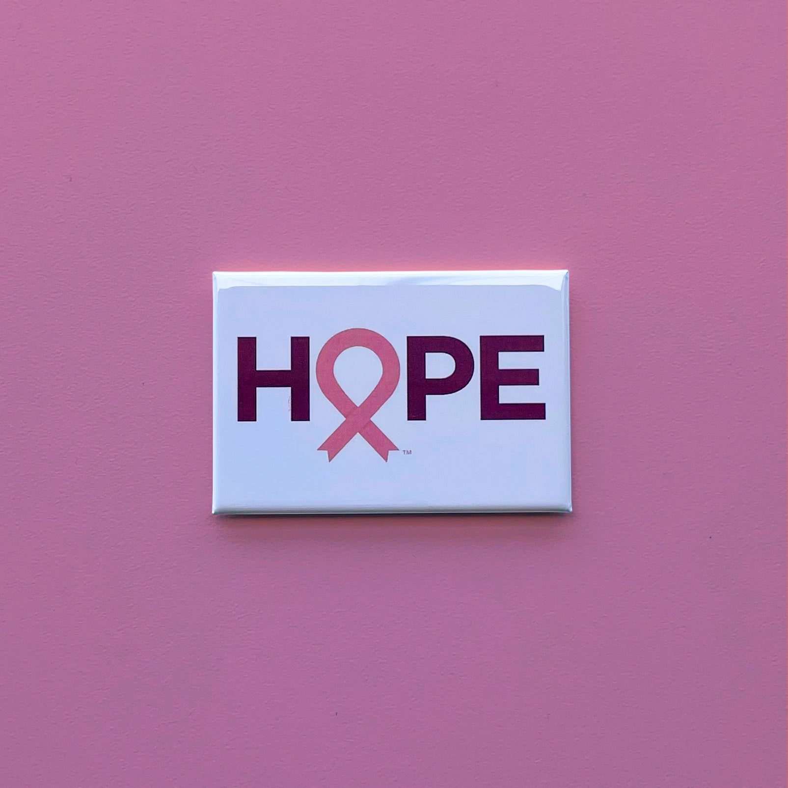 HOPE Magnet Breast Cancer Pink Ribbon - Pink - Rectangle - NBCF
