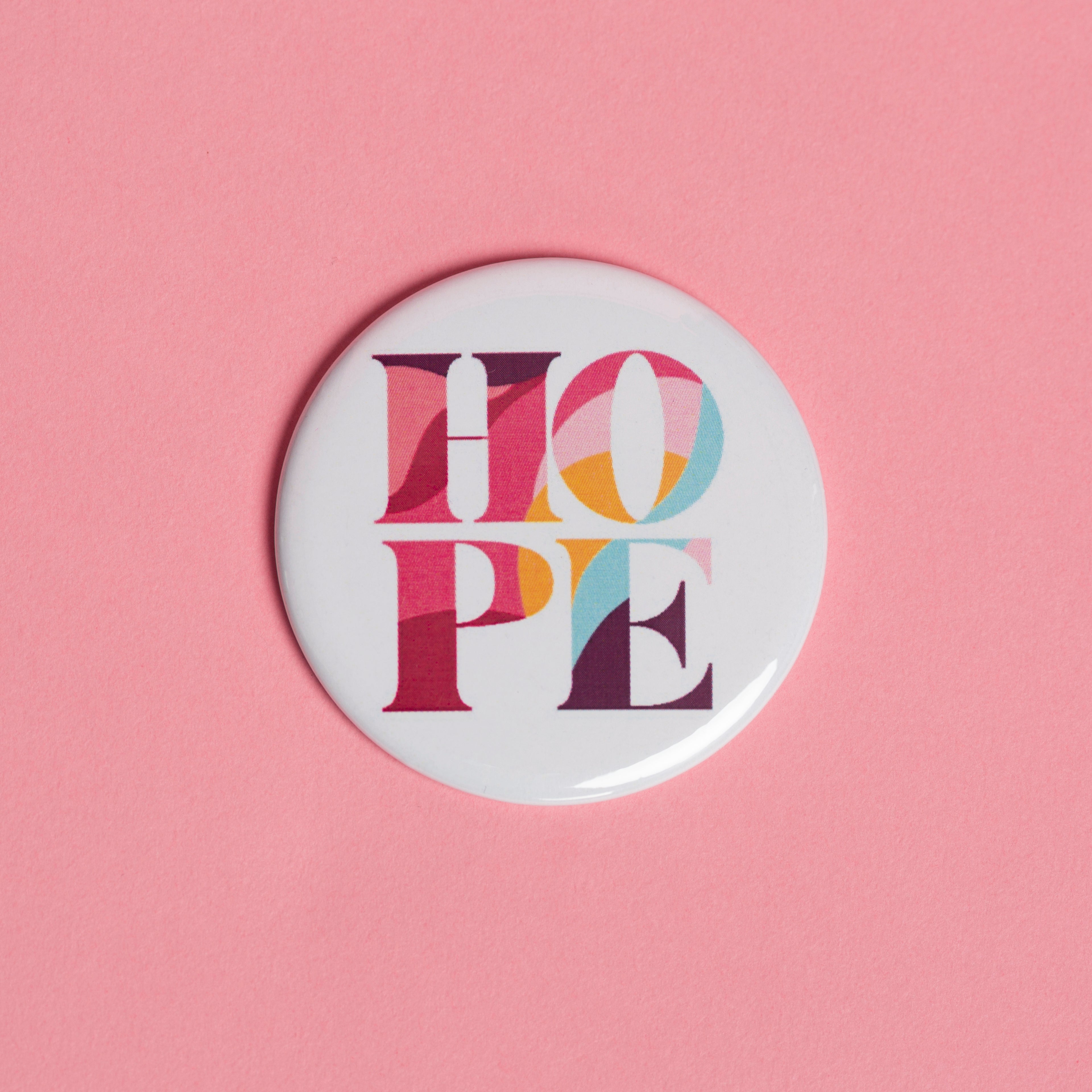 HOPE Magnet Breast Cancer Support - Multicolor- Circle - NBCF