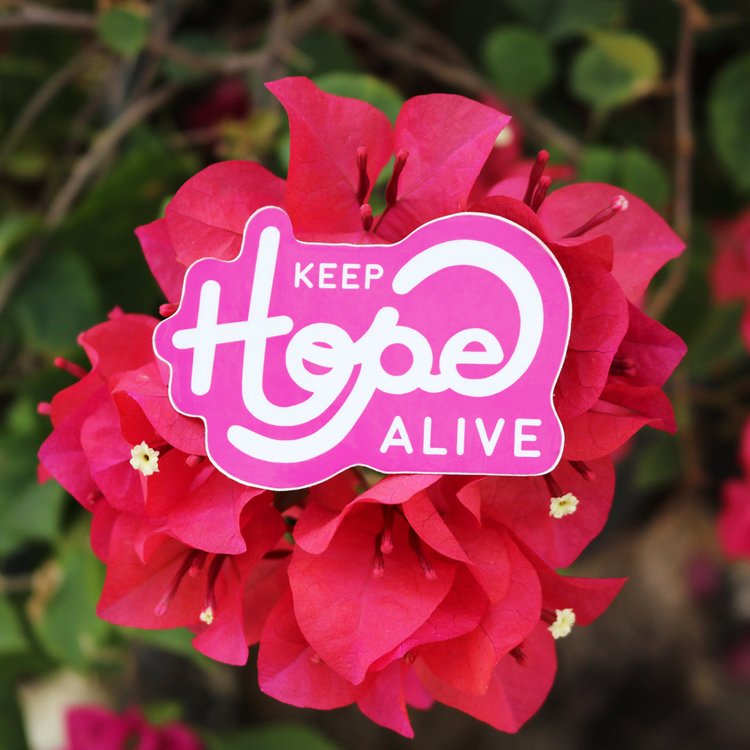 Keep HOPE Alive Breast Cancer Sticker - Pink - NBCF