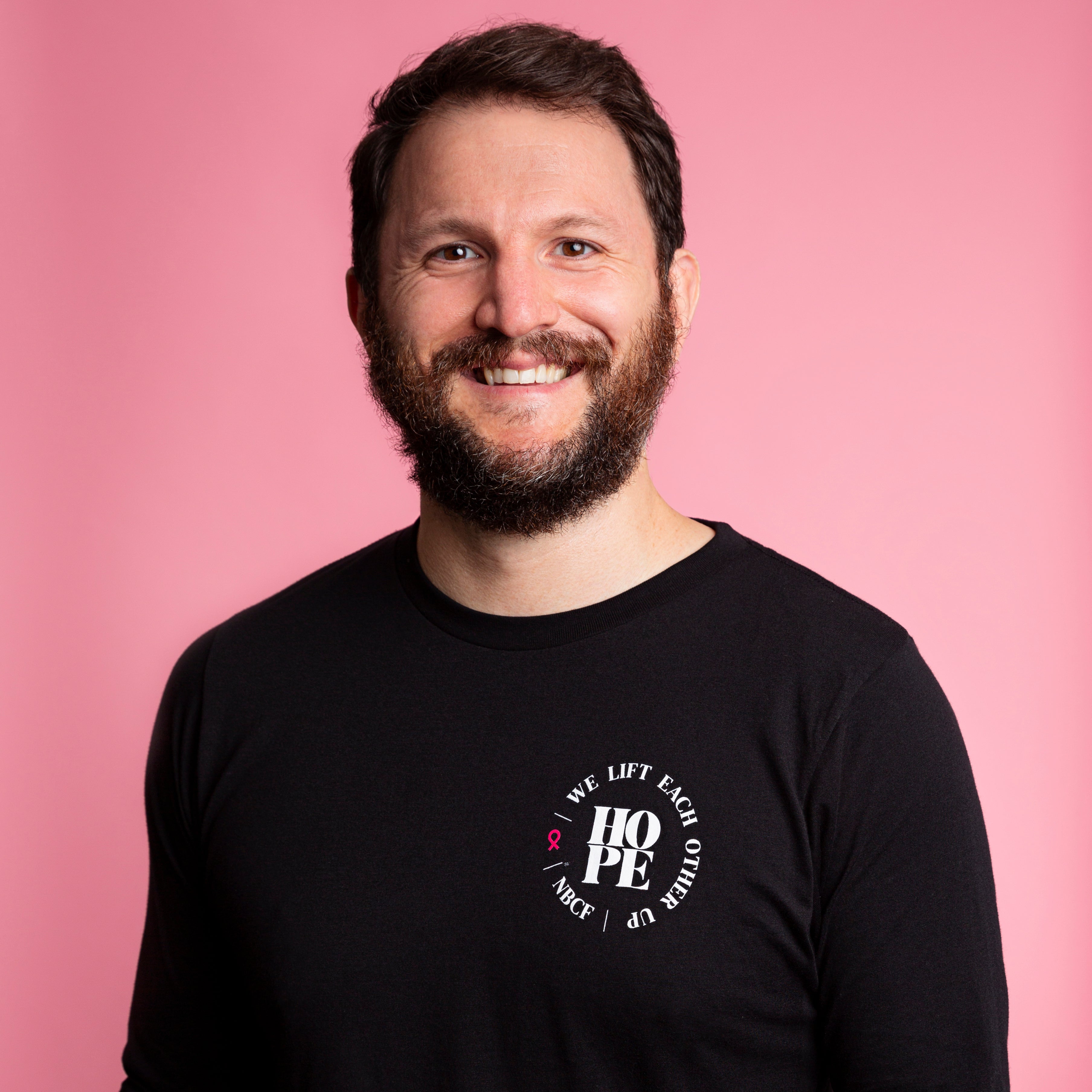 Long-Sleeve HOPE Inspirational Breast Cancer Shirt - Black - NBCF