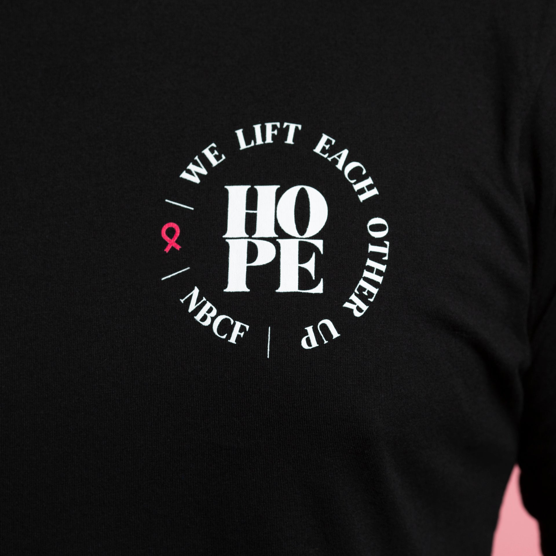 Long-Sleeve HOPE Inspirational Breast Cancer Shirt - Black - NBCF