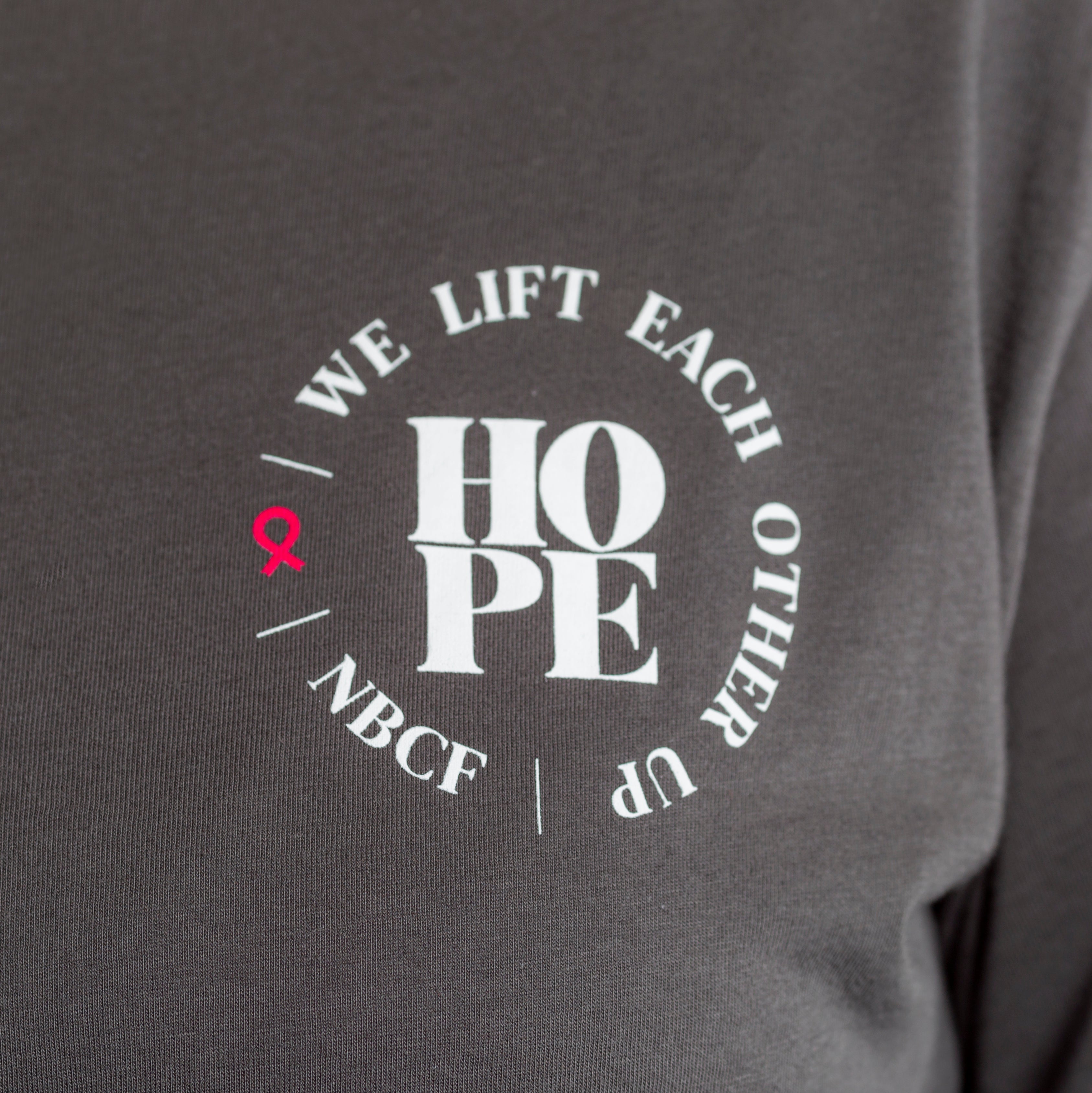 Long-Sleeve HOPE Inspirational Breast Cancer Shirt - Gray - NBCF
