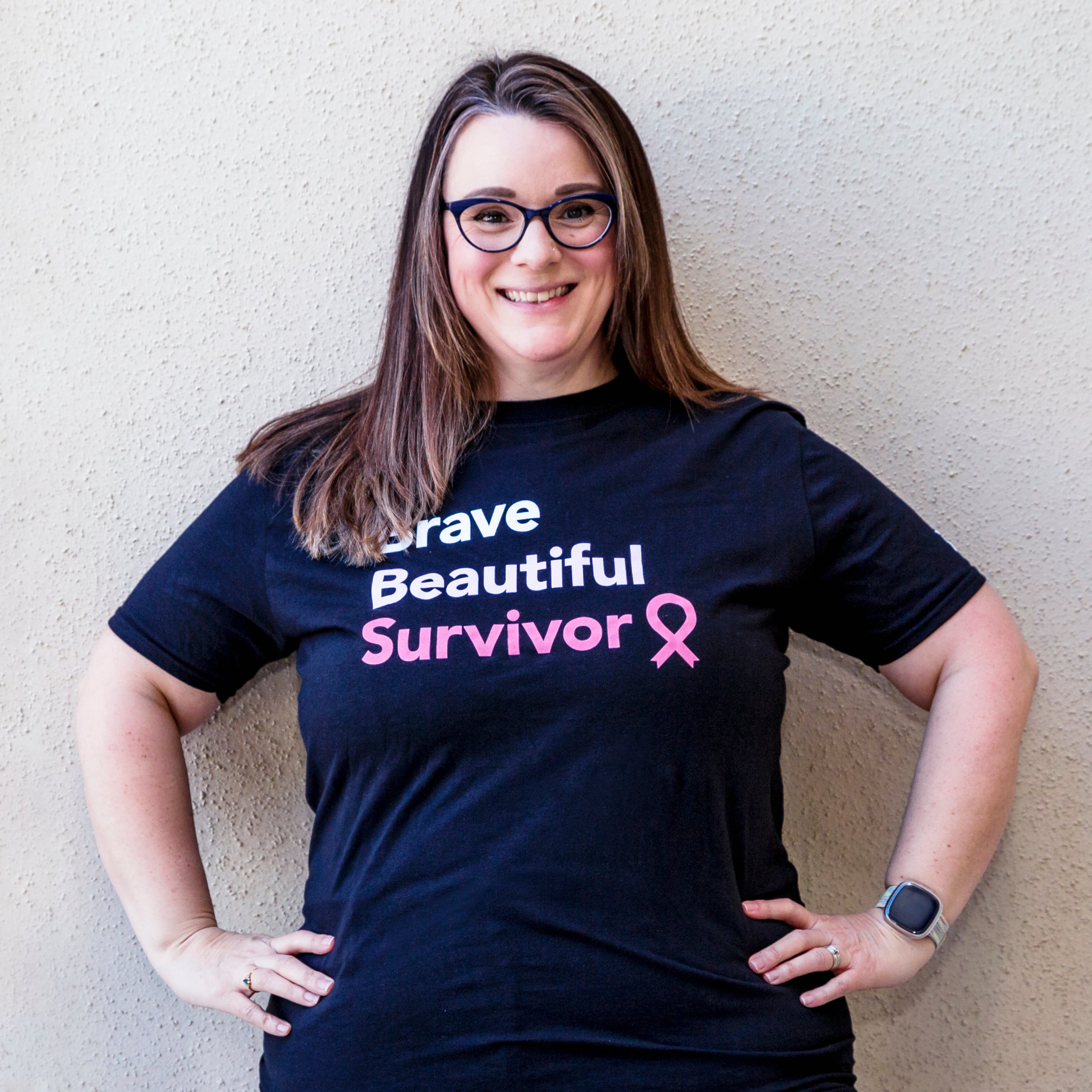 Breast Cancer Brave Beautiful Survivor T-Shirt - Black - NBCF