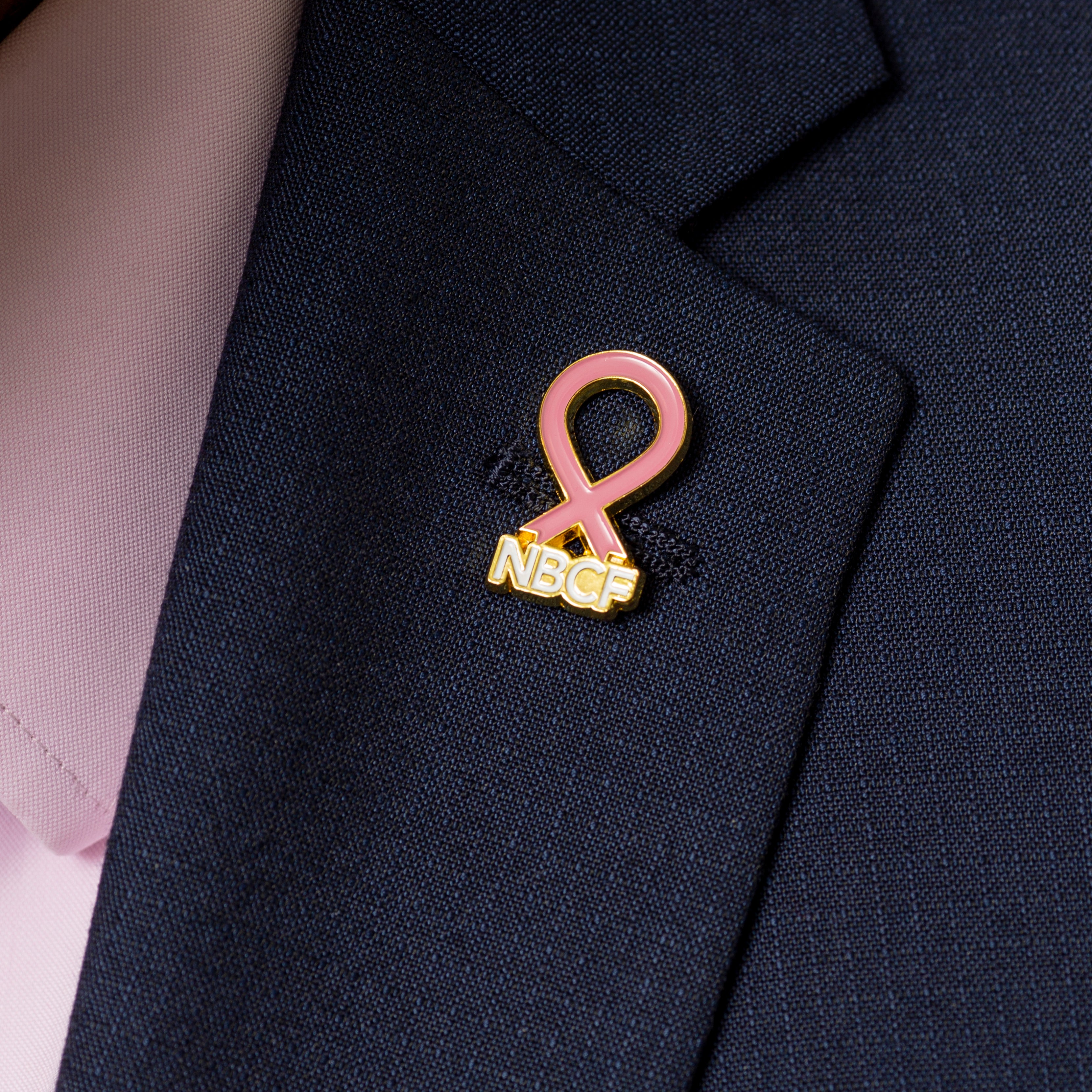 NBCF Pink Ribbon Lapel Pin - Pink