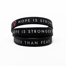 Load image into Gallery viewer, Hope Is Stronger Than Fear Silicone Bracelet
