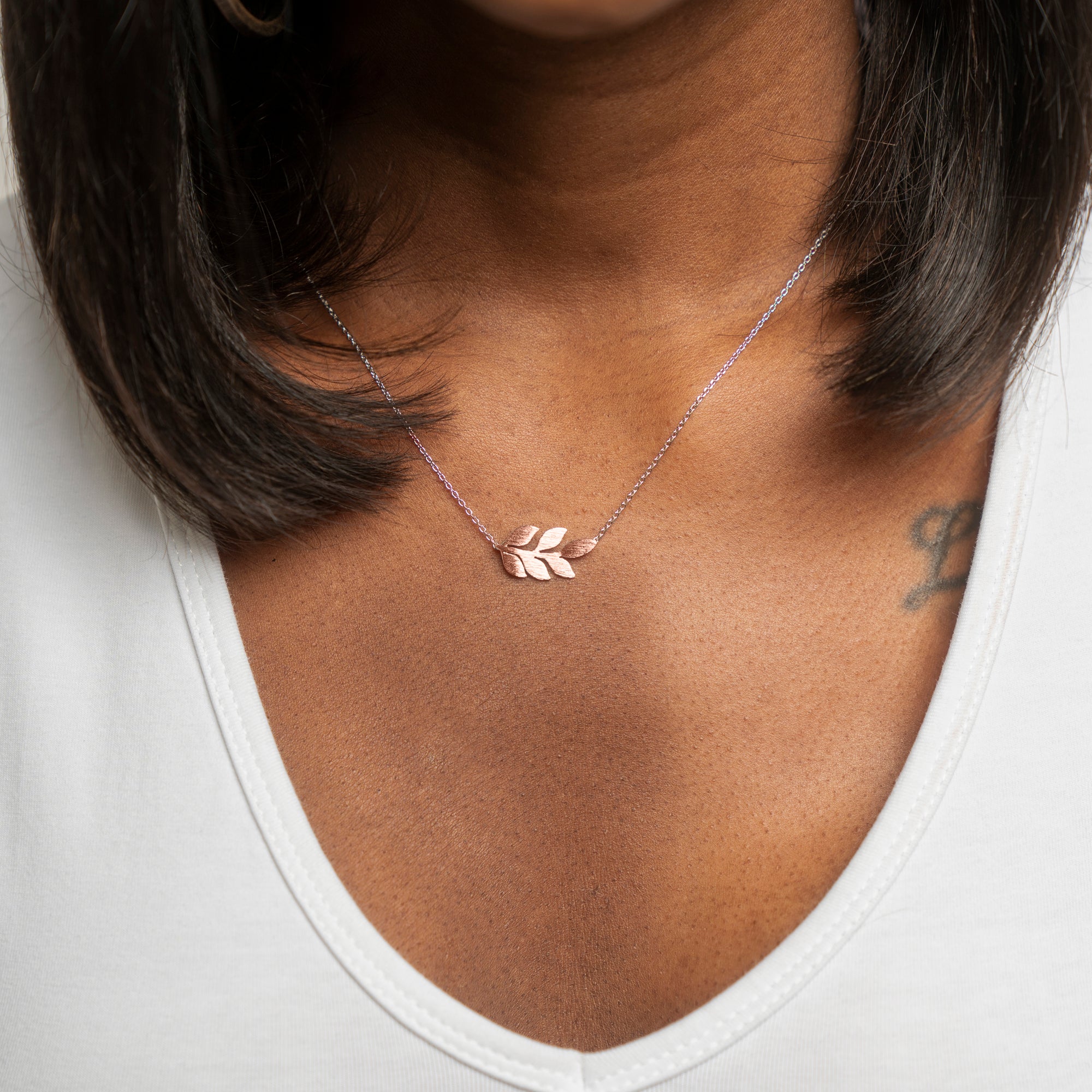 Breast Cancer Awareness Leaf Necklace - NBCF