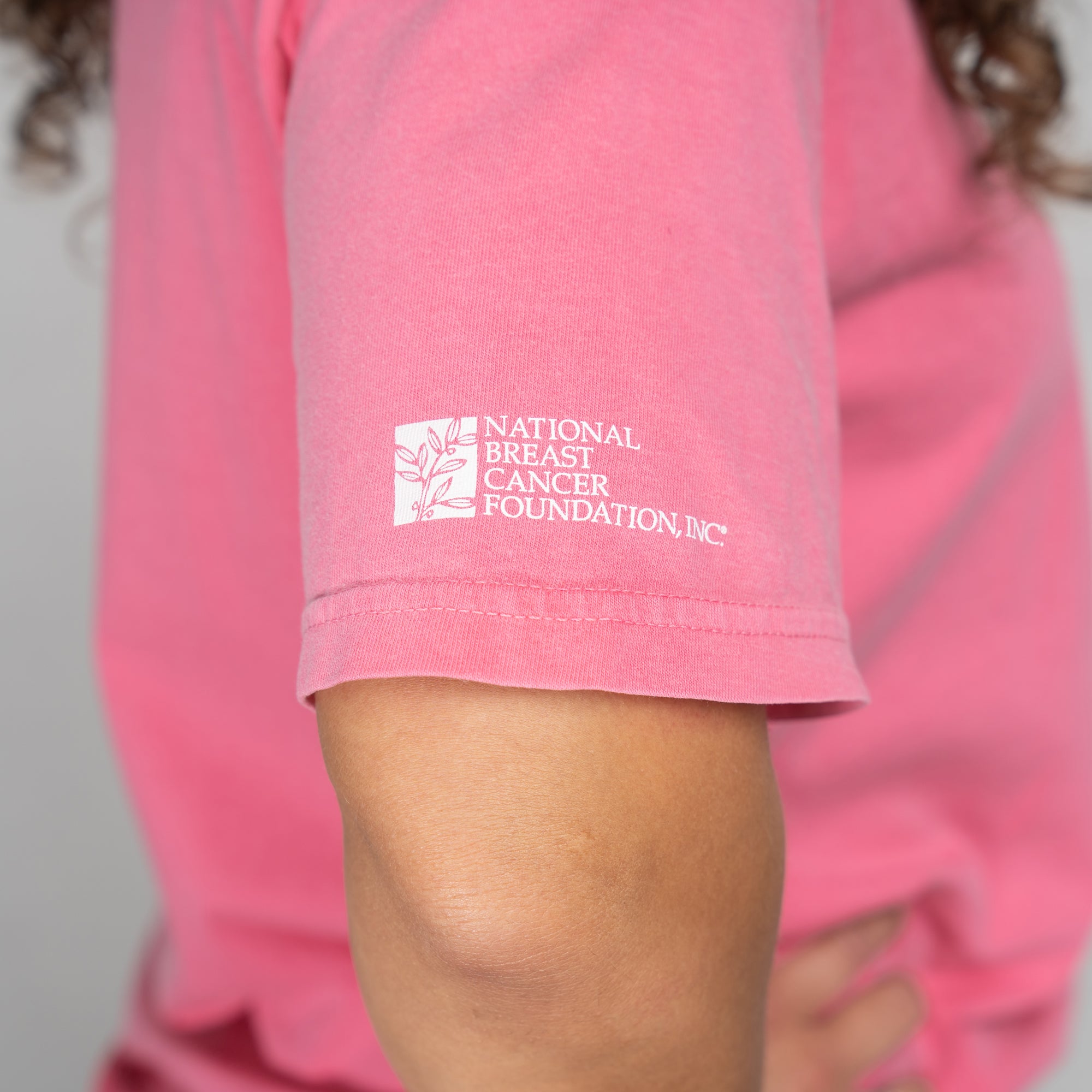 HOPE Breast Cancer Embroidered Pocket T-Shirt - Pink - NBCF