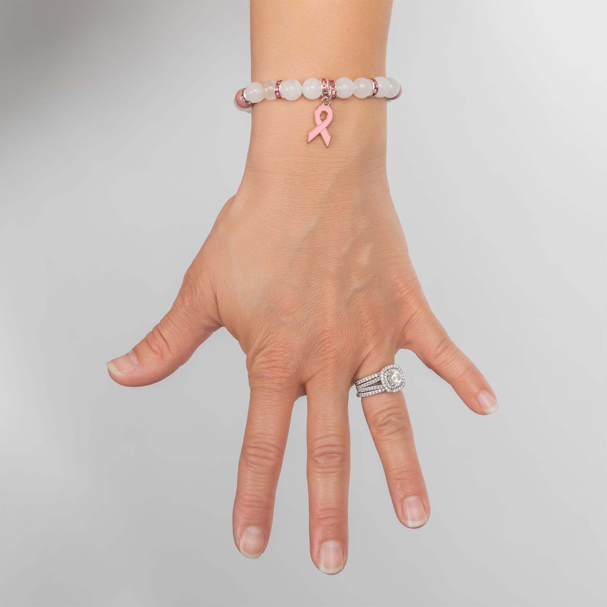 Pink Awareness Ribbon Charm  for Lizzy James Charm Bracelets