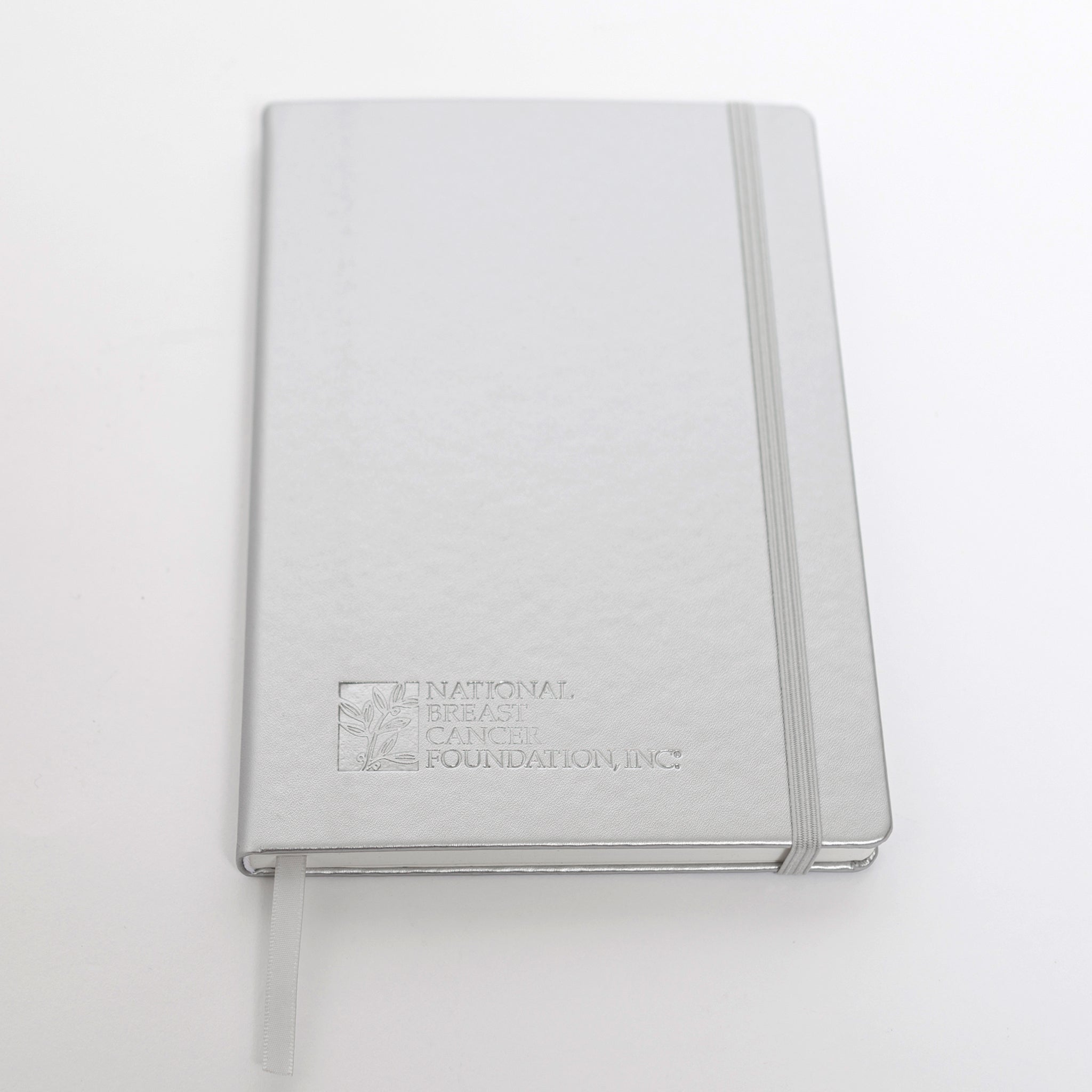 NBCF Logo Leather Journal - Silver